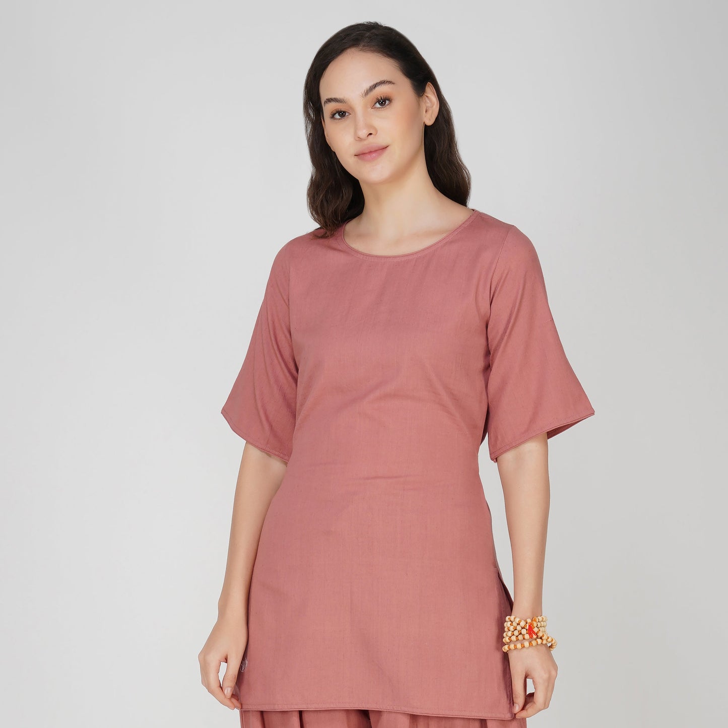 Women Cotton Yoga Top Pink -Chakra