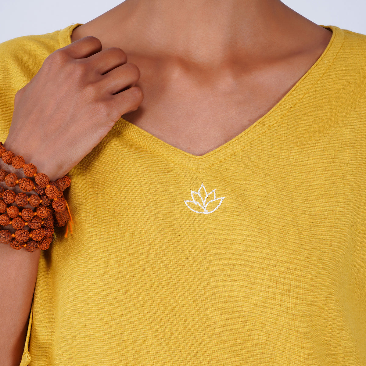 Women Cotton Yoga Top Women Yellow -Surya — view 3