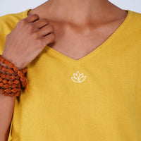 Women Cotton Yoga Top Women Yellow -Surya