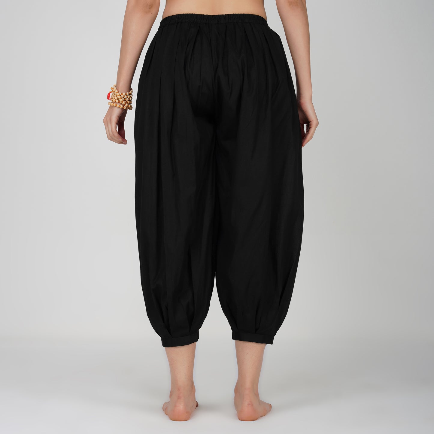 Women Cotton Yoga Pants Black -Chakra