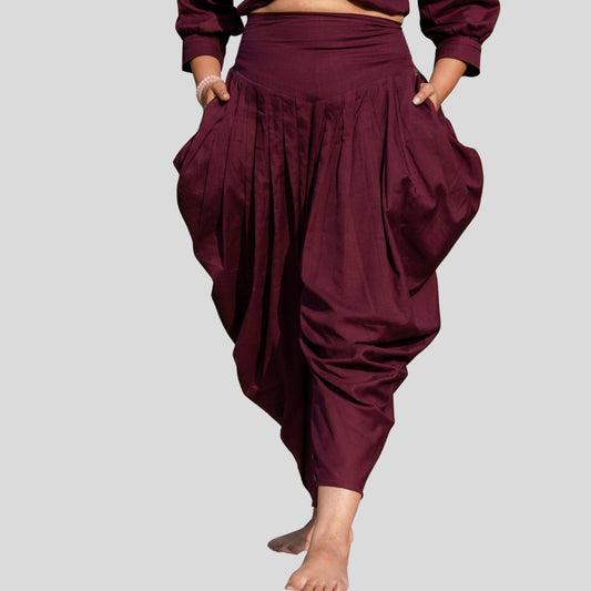 Women Cotton Yoga Pants Purple - Buddhi