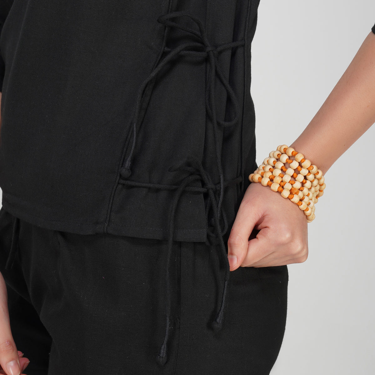 Women Cotton Yoga Pants Black -Chandra — view 3