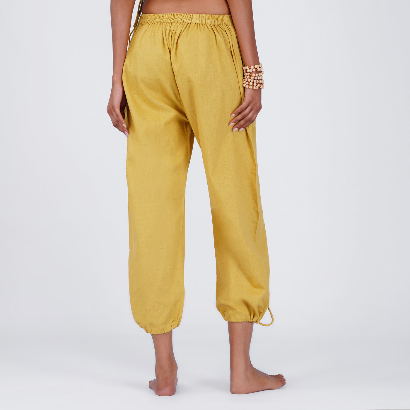Women Cotton Yoga Pants and Yoga Top Set Yellow -Ananda — view 5