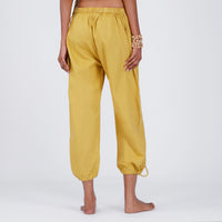 Women Cotton Yoga Pants and Yoga Top Set Yellow -Ananda