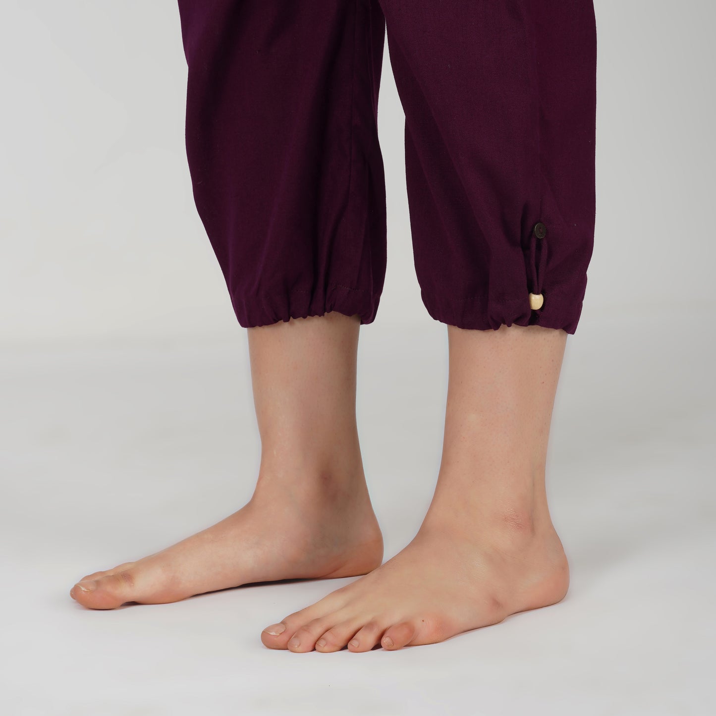 Women Cotton Yoga Pants Purple -Ananda