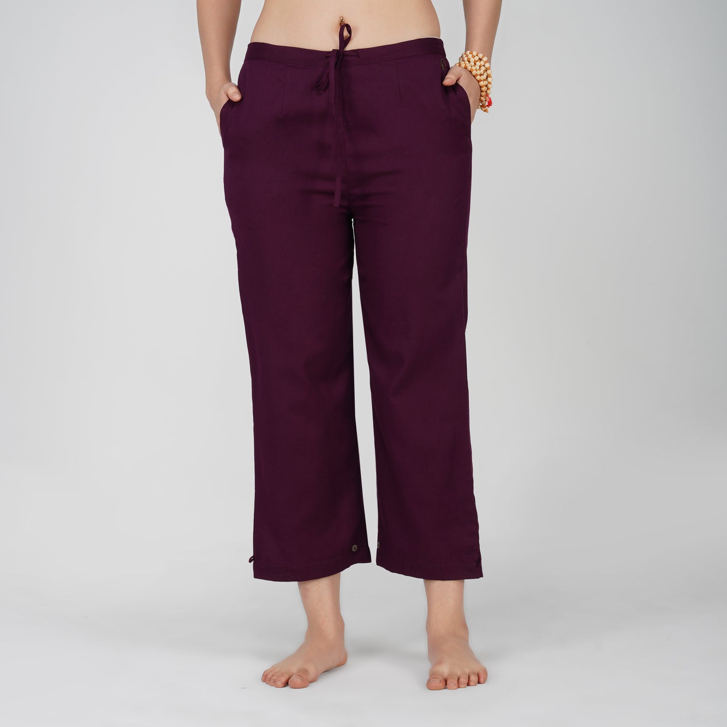 Women Cotton Yoga Pants and Yoga Top Set Purple -Chandra