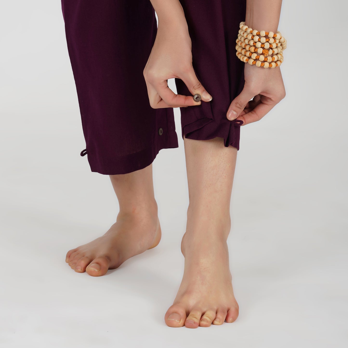 Women Cotton Yoga Pants Purple -Chandra