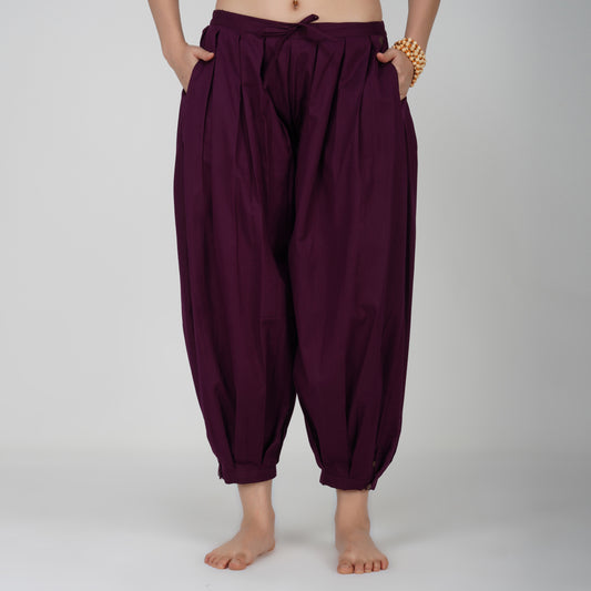 Women Cotton Yoga Pants Purple -Chakra