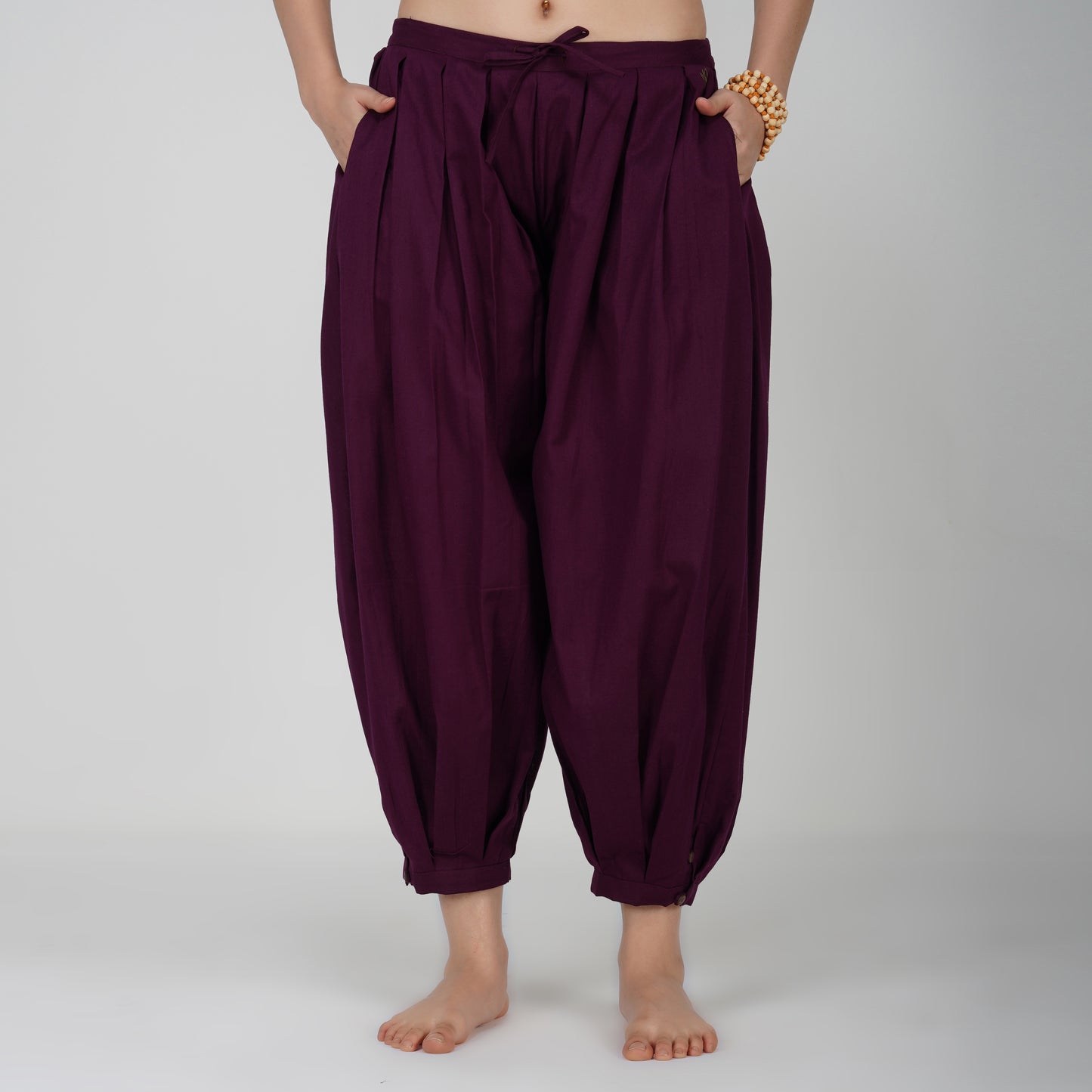 Women Cotton Yoga Pants and Yoga Top Set Purple -Chakra