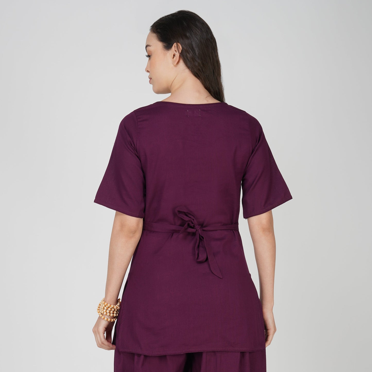 Women Cotton Yoga Top Purple -Chakra