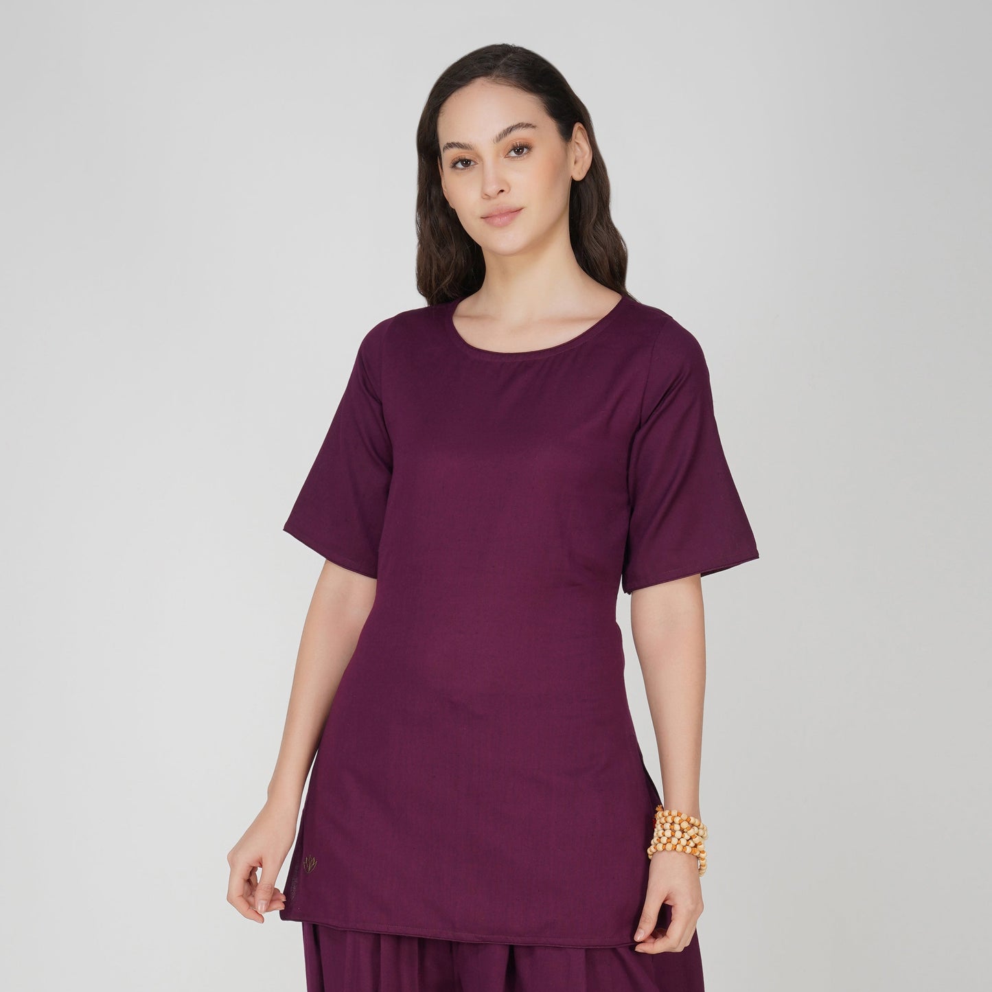 Women Cotton Yoga Top Purple -Chakra