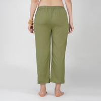 Women Cotton Yoga Pants and Yoga Top Set Green -Chandra
