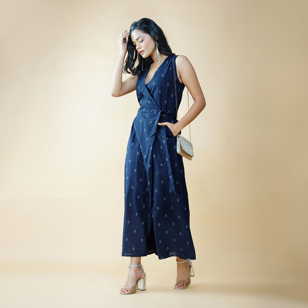 Navy Blue Wide Legged Jumpsuit