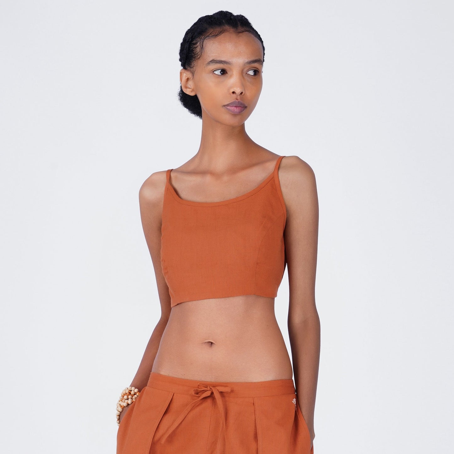 Prana Yoga Top 100% Cotton Bralette Top Elasticised Back for Comfortable Fit - Sienna