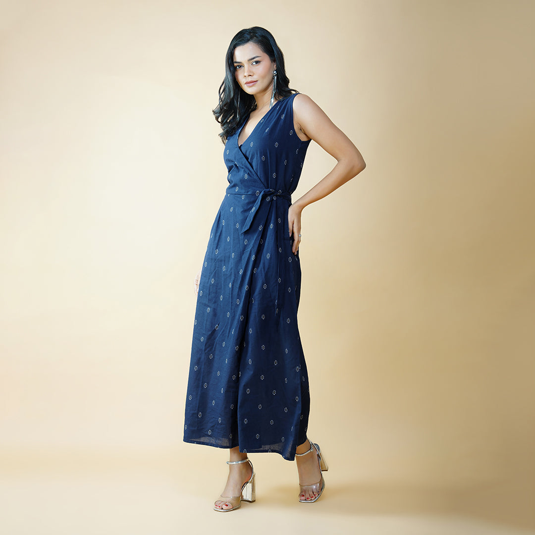 Navy Blue Wide Legged Jumpsuit