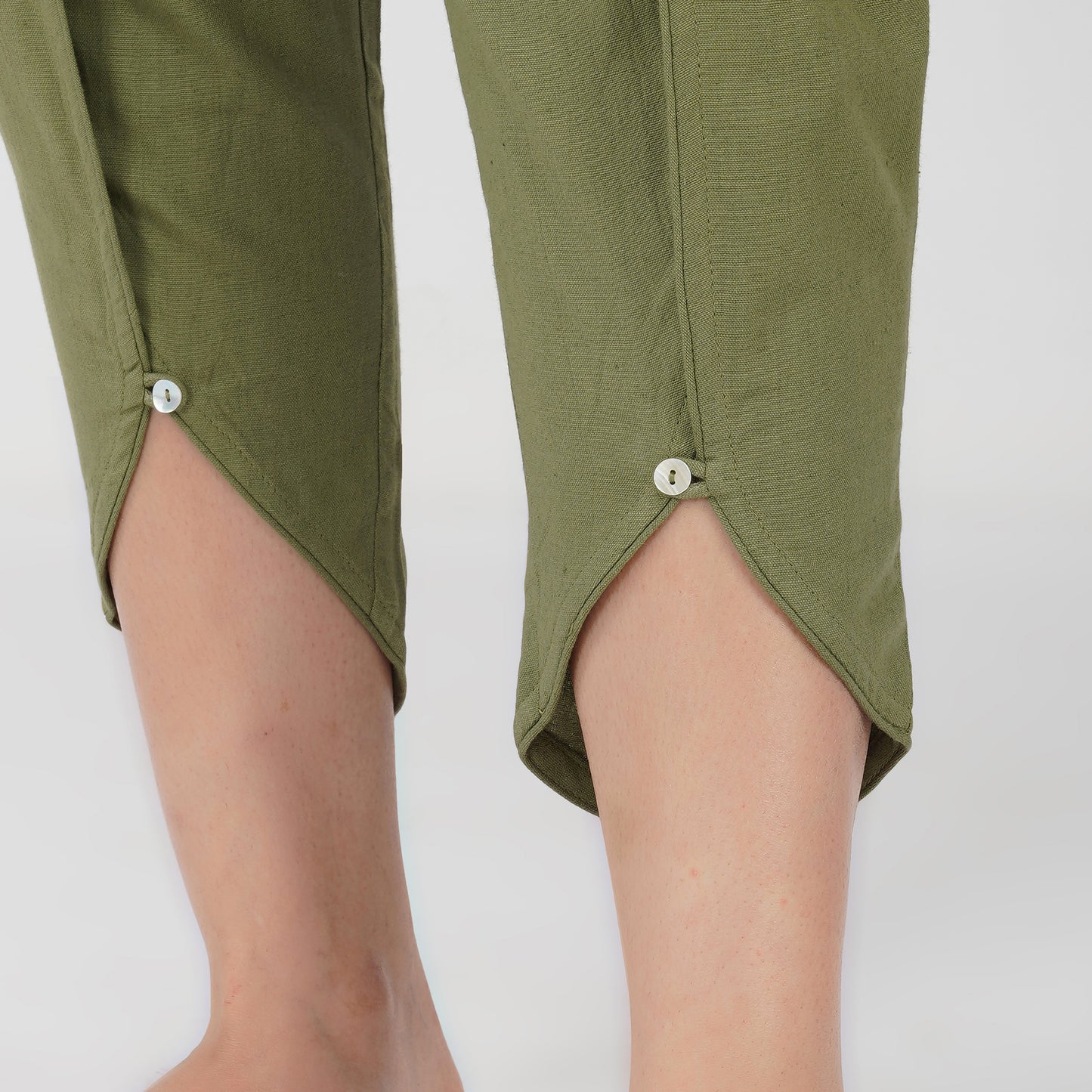 Women Cotton Dhoti Yoga Pants Green -Surya