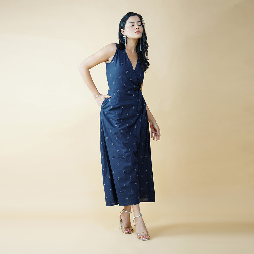 Navy Blue Wide Legged Jumpsuit