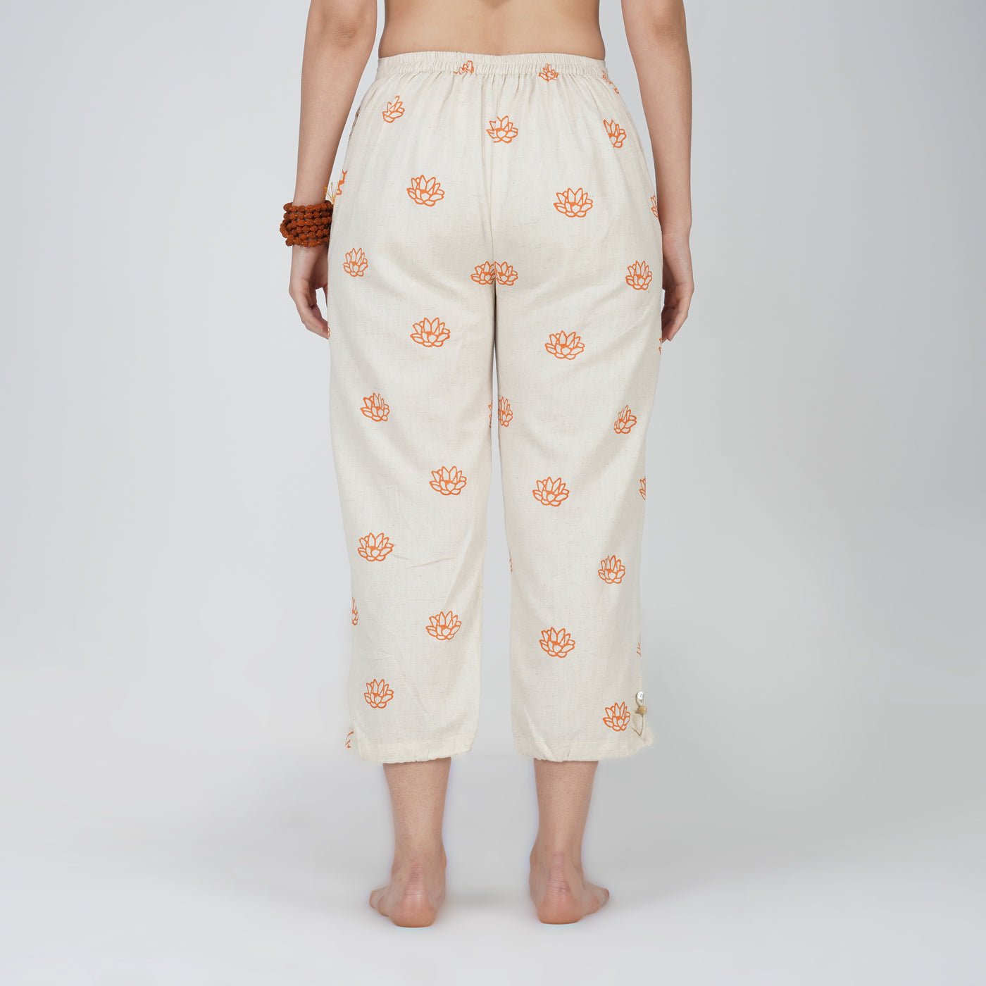 Women Cotton Hand Block Printed Yoga Pants and Yoga Top Set -Ananda — view 5