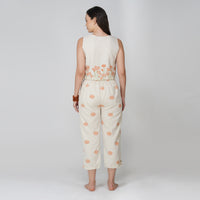 Women Cotton Hand Block Printed Yoga Pants and Yoga Top Set -Ananda