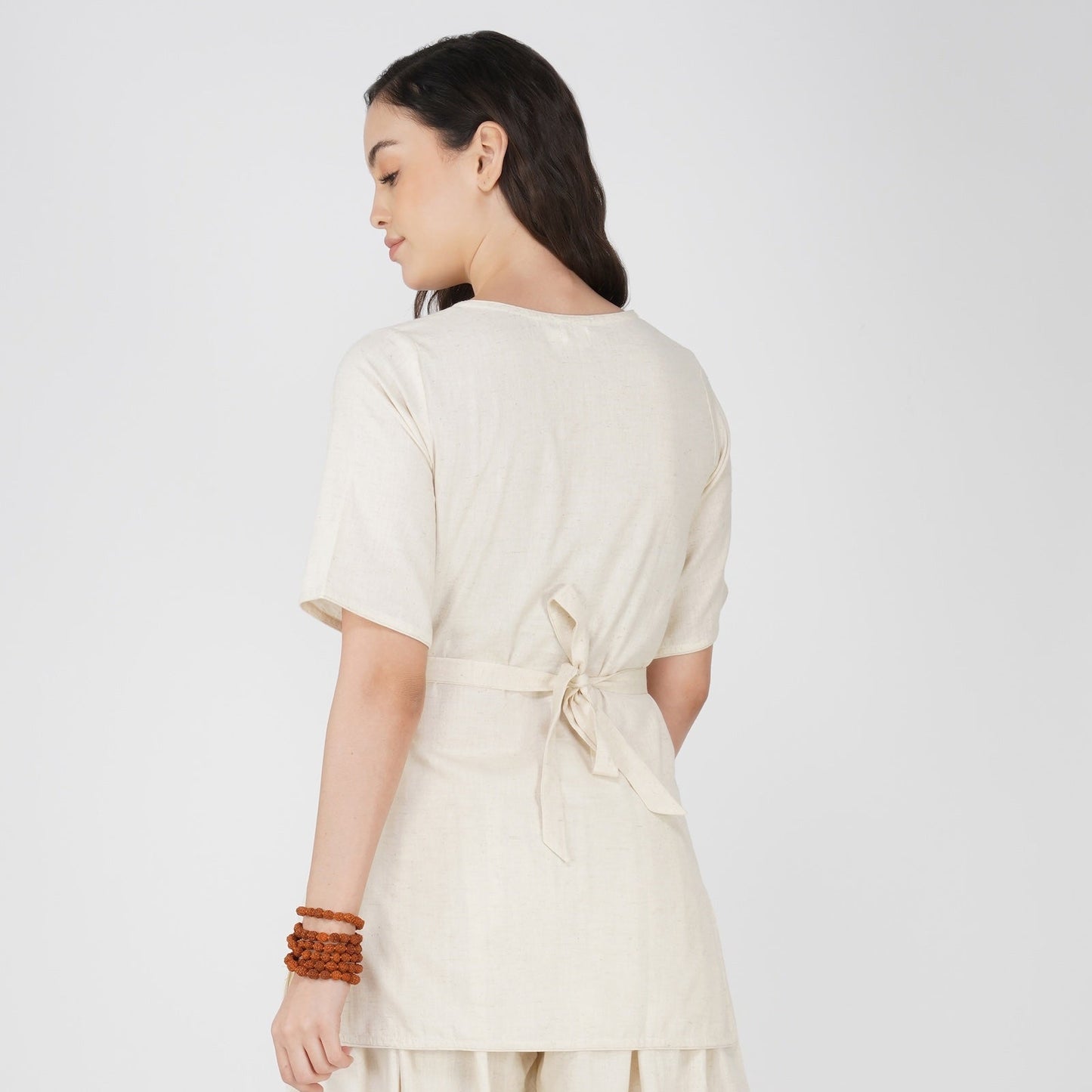 Women Cotton Yoga Top White -Chakra