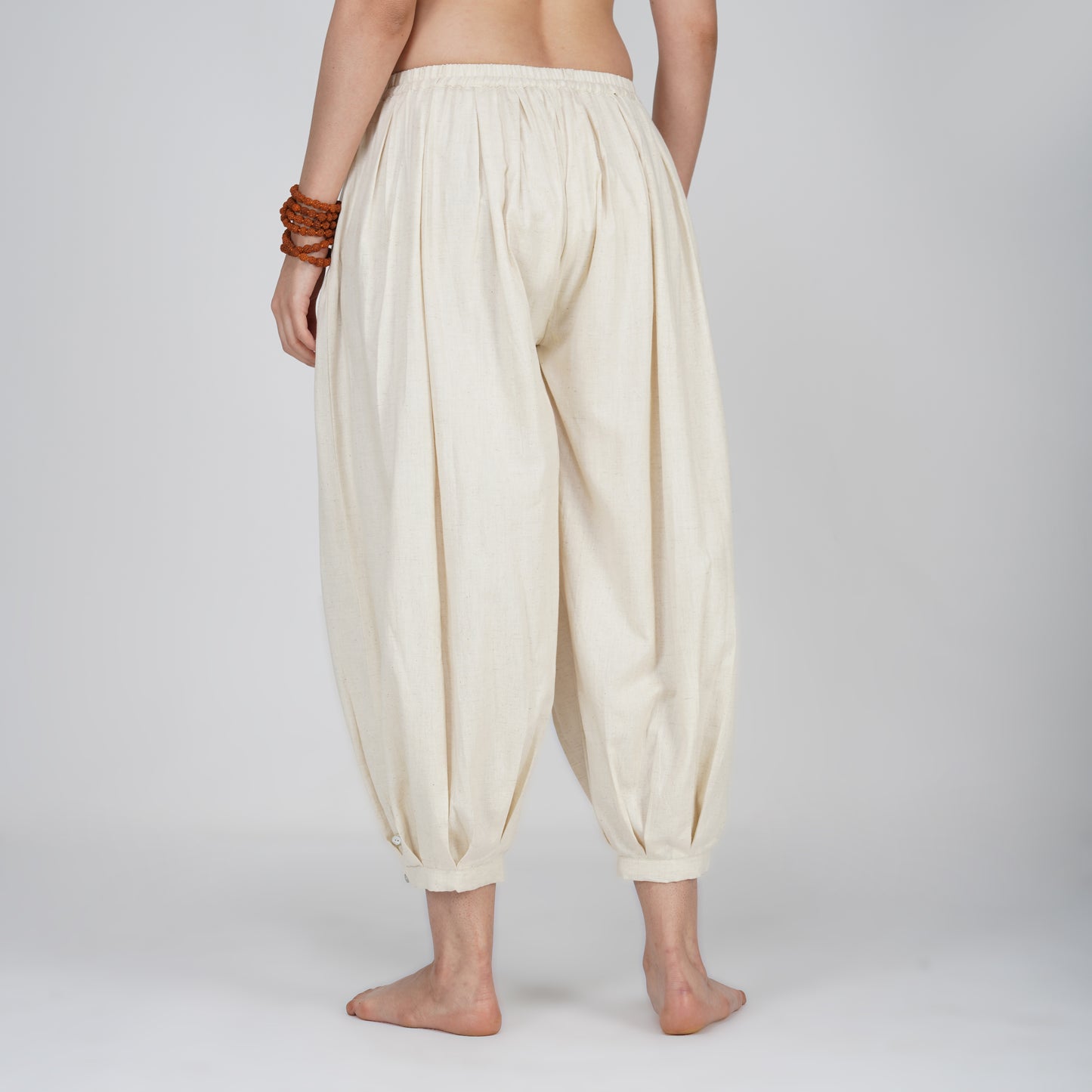 Women Cotton Yoga Pants White -Chakra