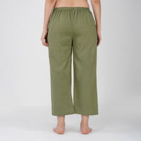 Women Cotton Yoga Pants Green -Chandra