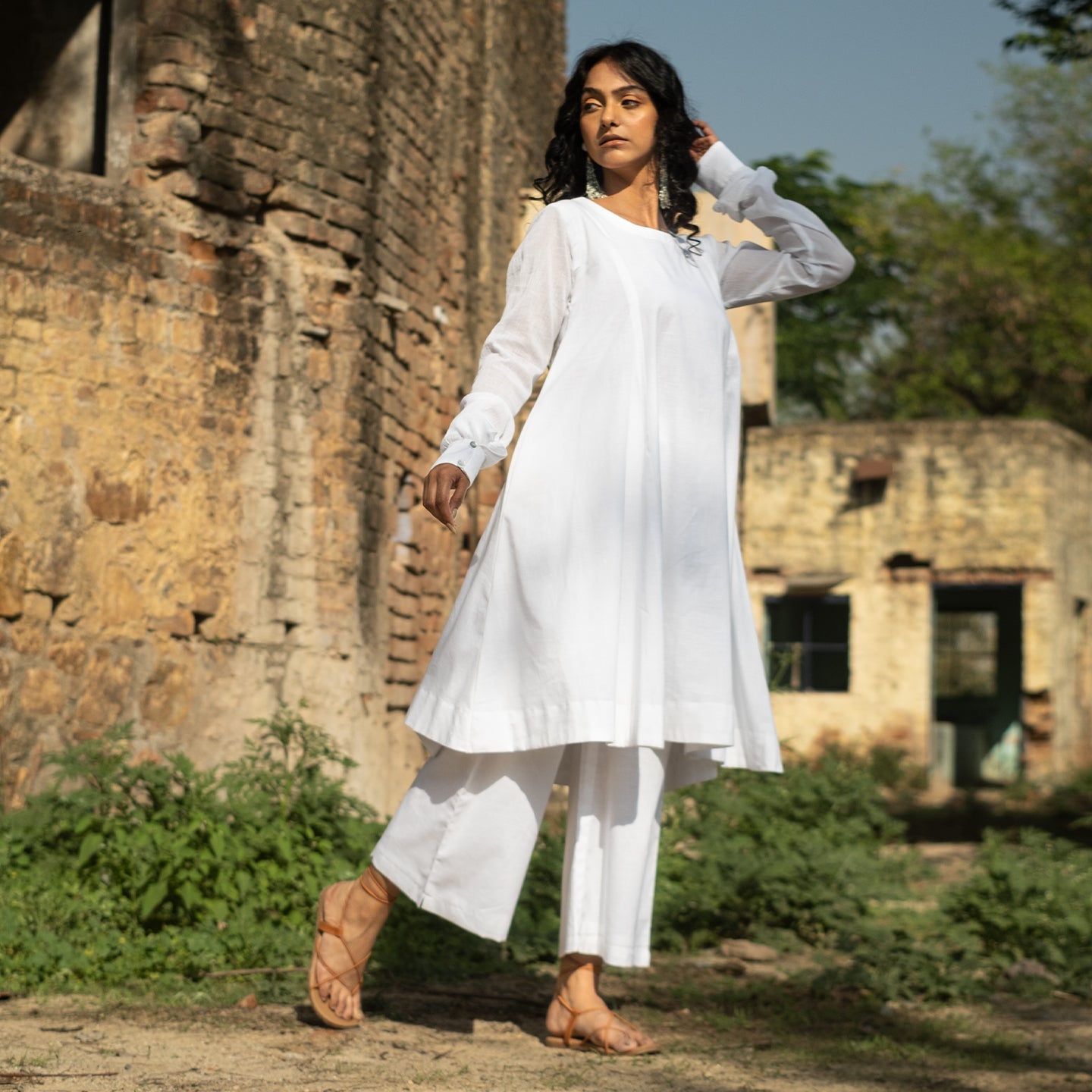 Shop Jaypore Women White Cotton Chikankari Ankle Length Palazzo for Women  Online 39588349