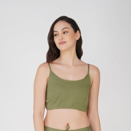 Women Cotton Yoga Top Green -Prana