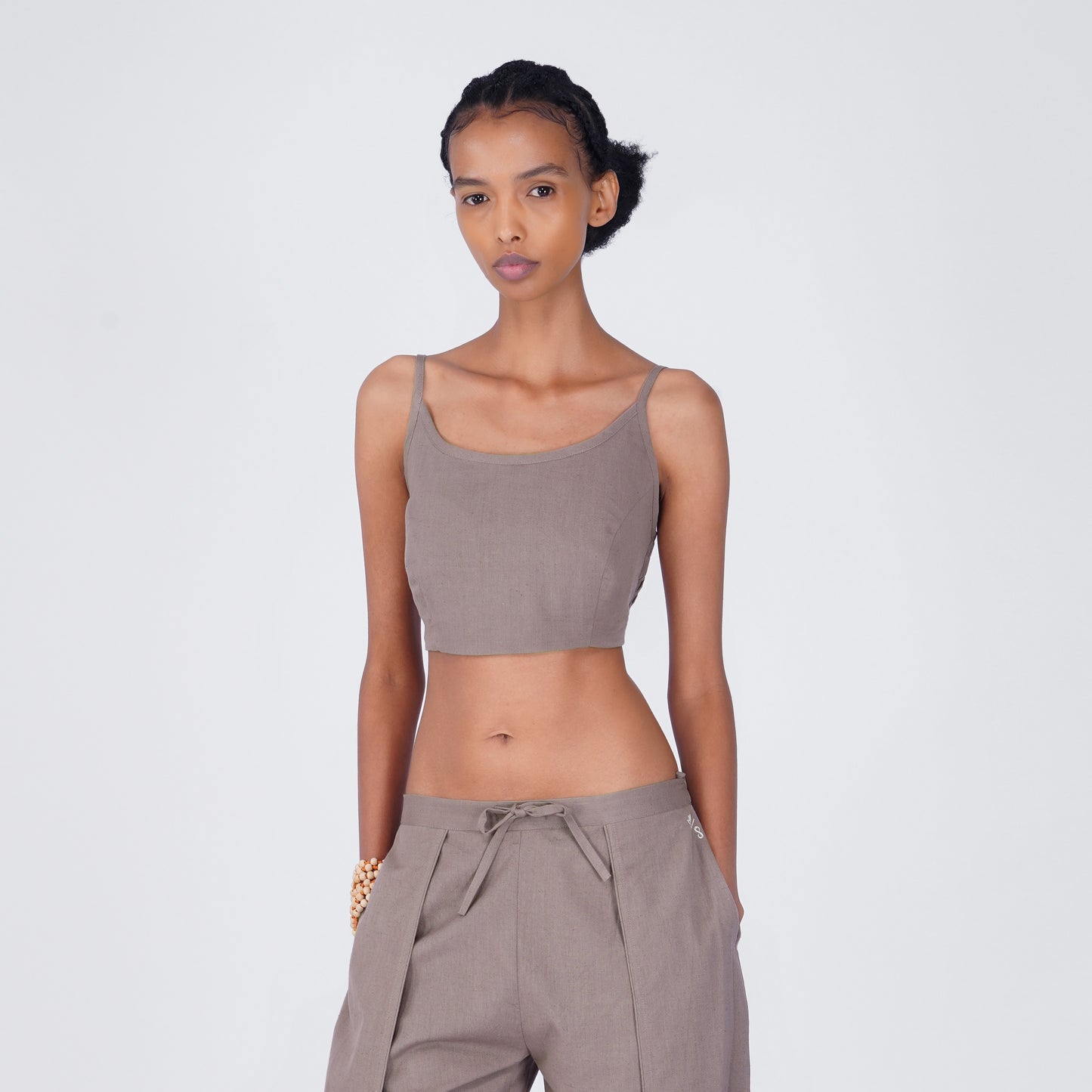 Prana Yoga Top 100% Cotton Bralette Top Elasticised Back for Comfortable Fit - Muted Plum