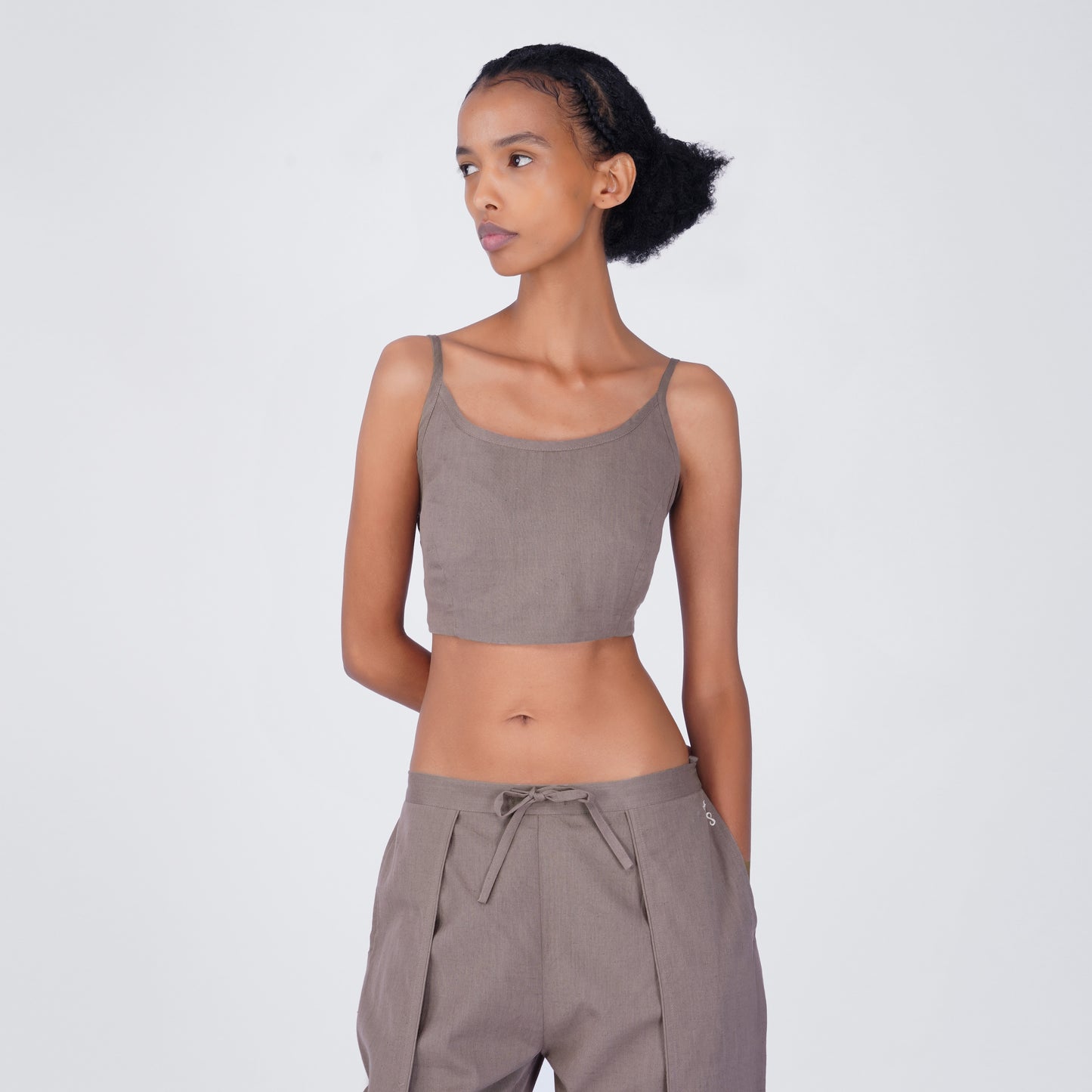 Prana Yoga Top 100% Cotton Bralette Top Elasticised Back for Comfortable Fit - Muted Plum
