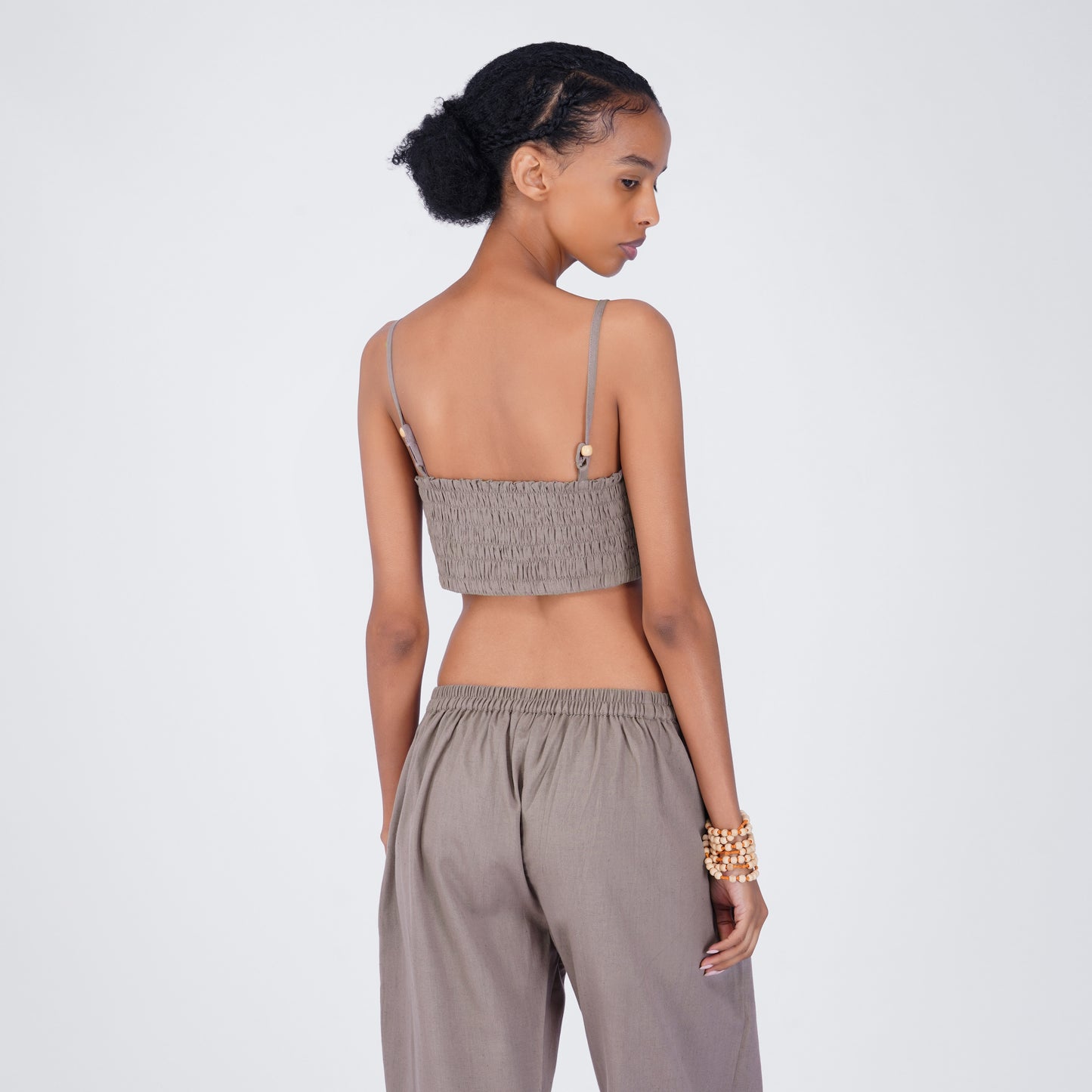 Prana Yoga Top 100% Cotton Bralette Top Elasticised Back for Comfortable Fit - Muted Plum