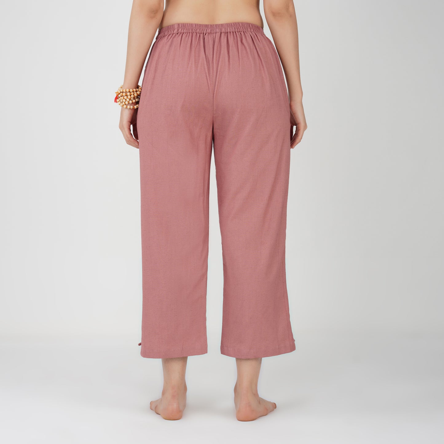 Women Cotton Yoga Pants Pink -Chandra