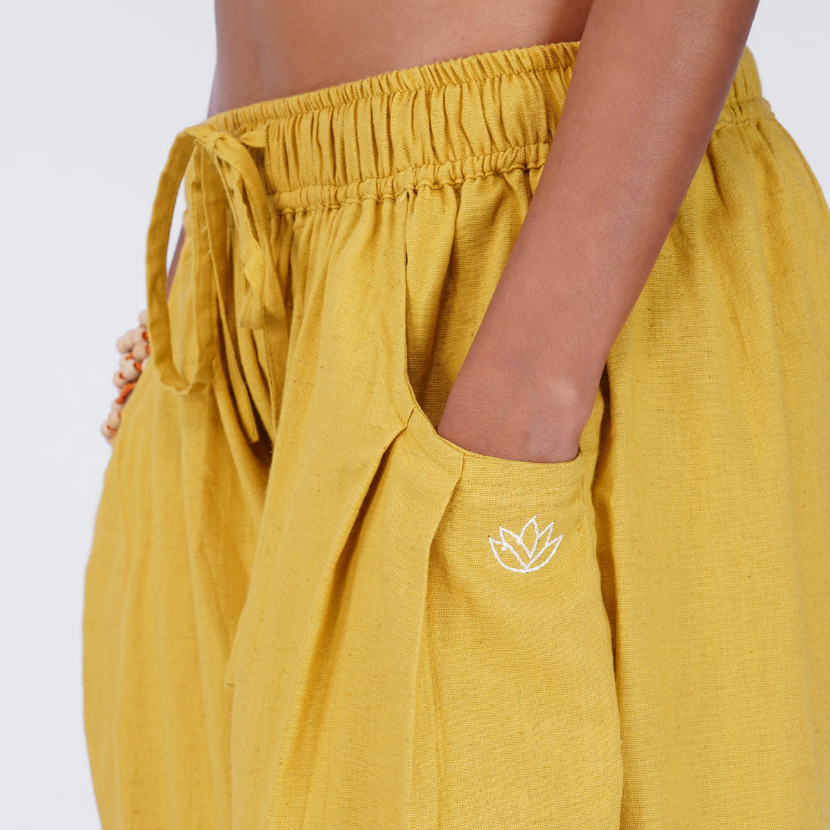 Women Cotton Yoga Pants Yellow -Soma — view 4