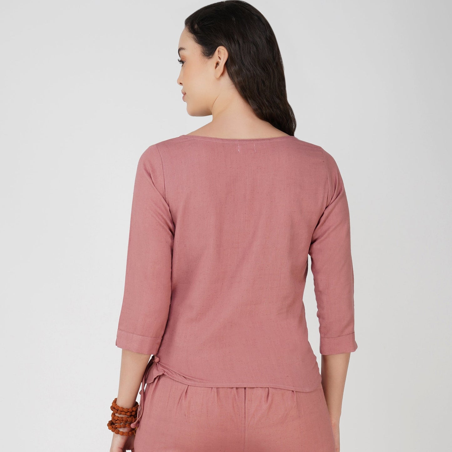 Women Cotton Yoga top Pink -Chandra