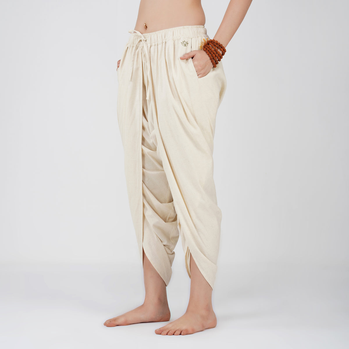 Women Cotton Yoga Pants and Yoga Top Set White -Akasha — view 5