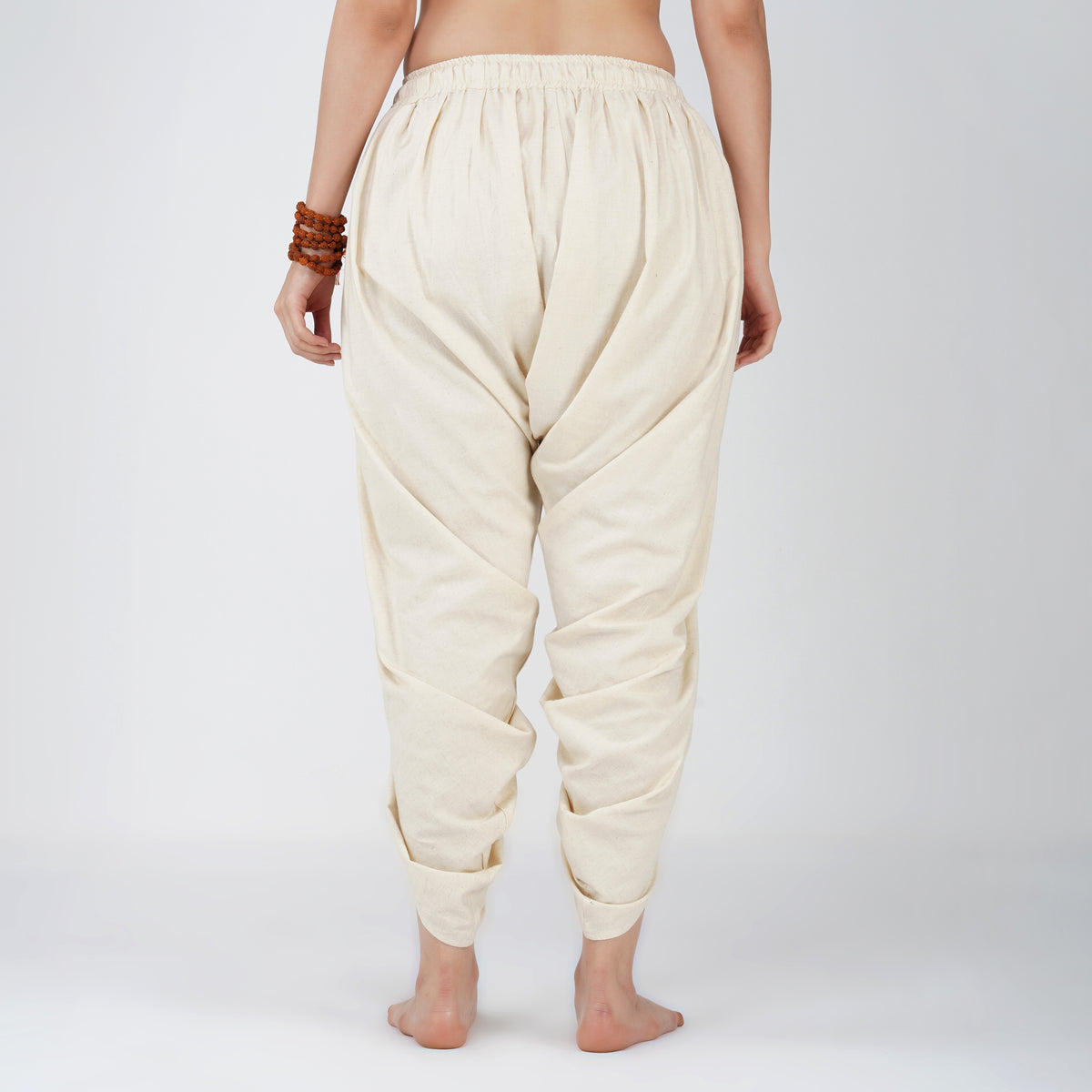 Women Cotton Yoga Pants and Yoga Top Set White -Akasha — view 6