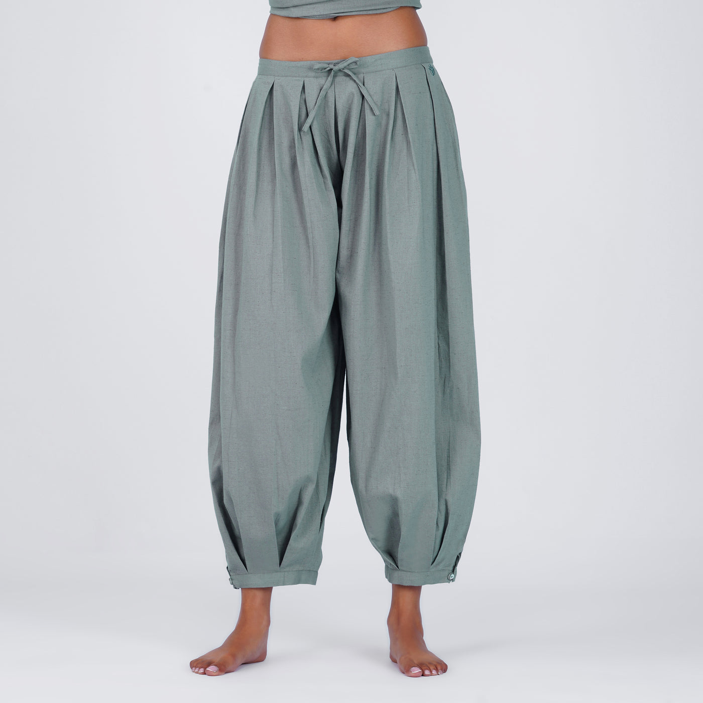 Women Cotton Yoga Pants and Yoga Top Set Grey -Chakra — view 4