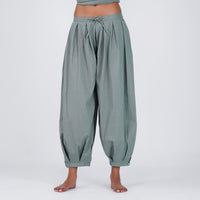Women Cotton Yoga Pants and Yoga Top Set Grey -Chakra