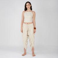 Women Cotton Yoga Pants and Yoga Top Set White -Akasha