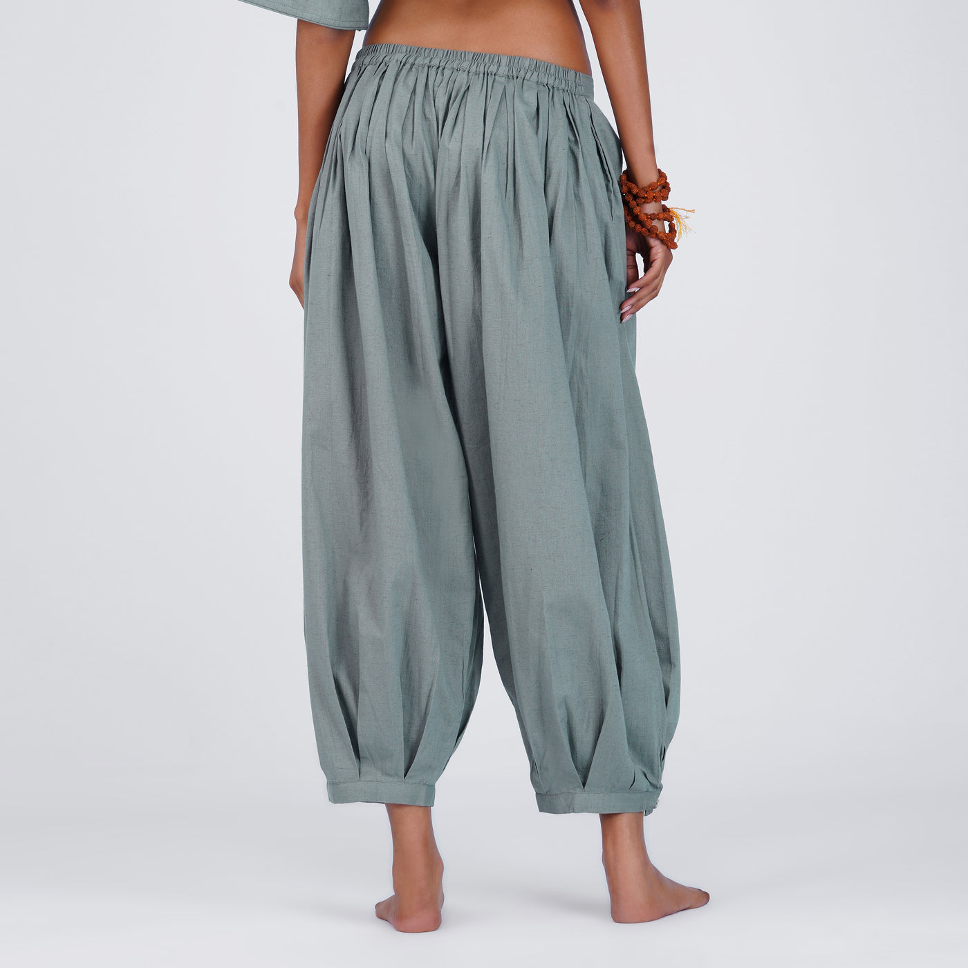 Women Cotton Yoga Pants and Yoga Top Set Grey -Chakra — view 5