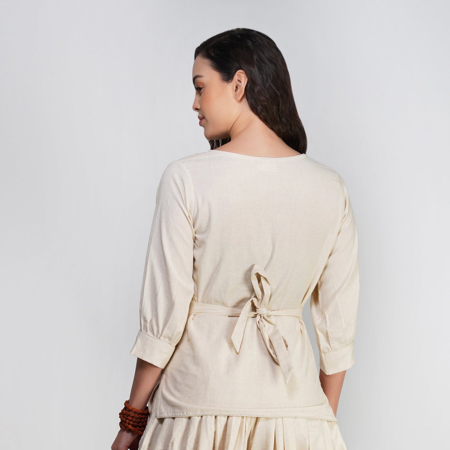 Women Cotton Yoga Top White -Buddhi