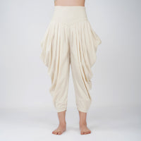 Women Cotton Yoga Pants White -Buddhi