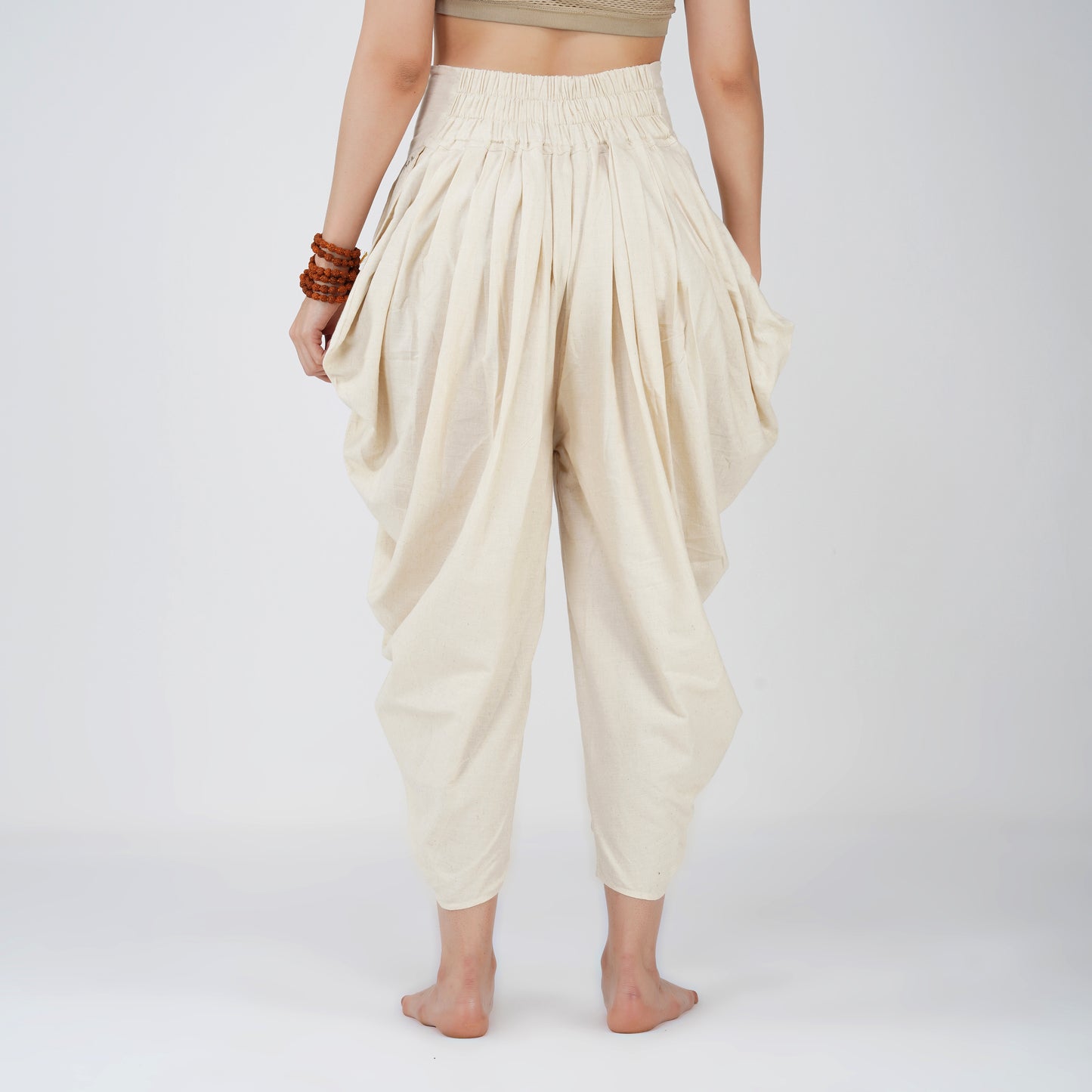 Women Cotton Yoga Pants White -Buddhi