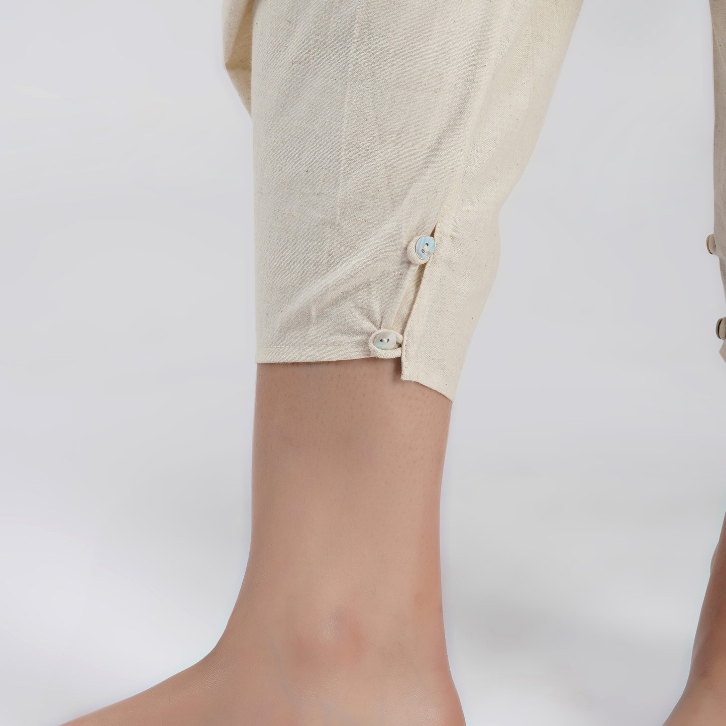 Women Cotton Yoga Pants White -Buddhi