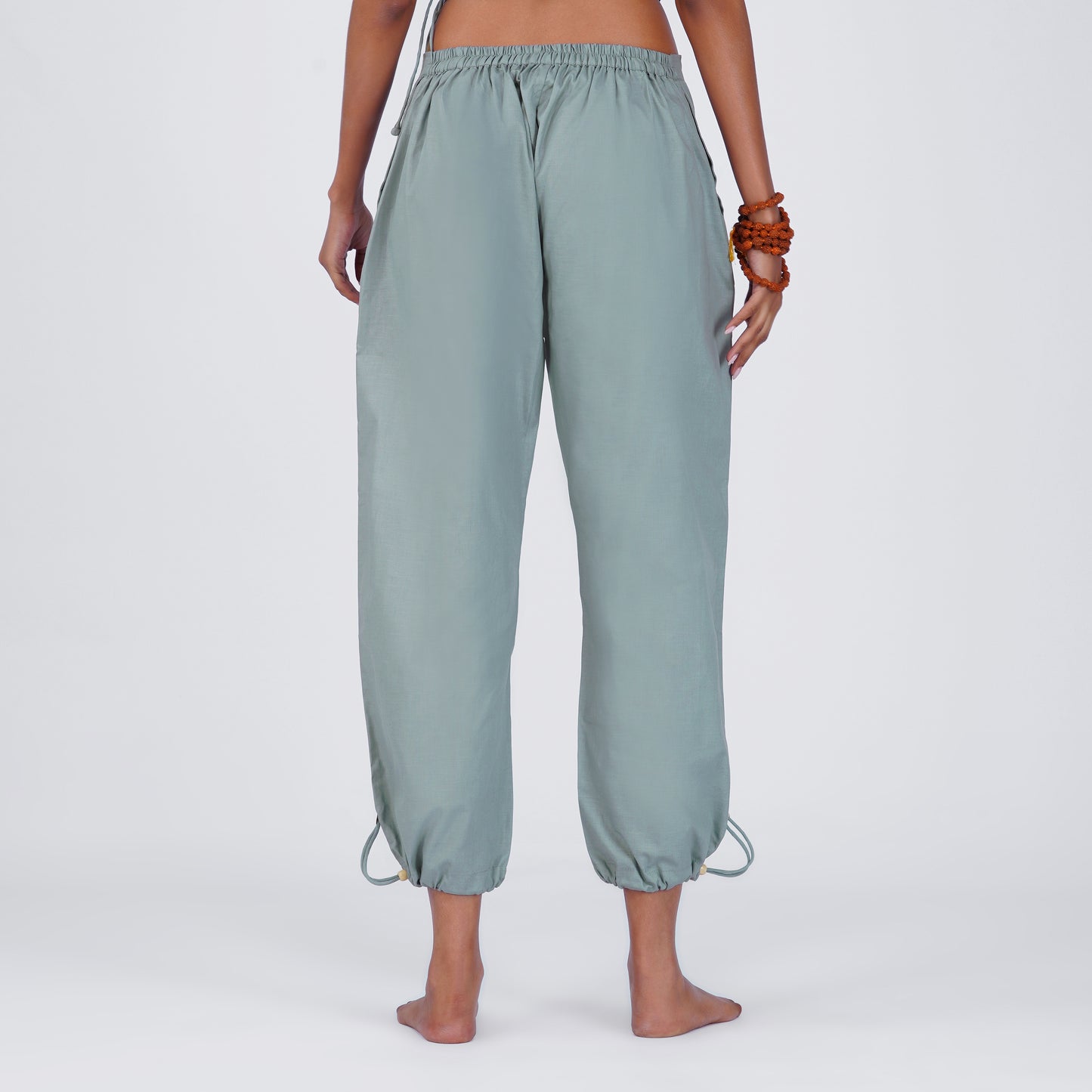 Women Cotton Yoga Pants and Yoga Top Set Grey -Ananda