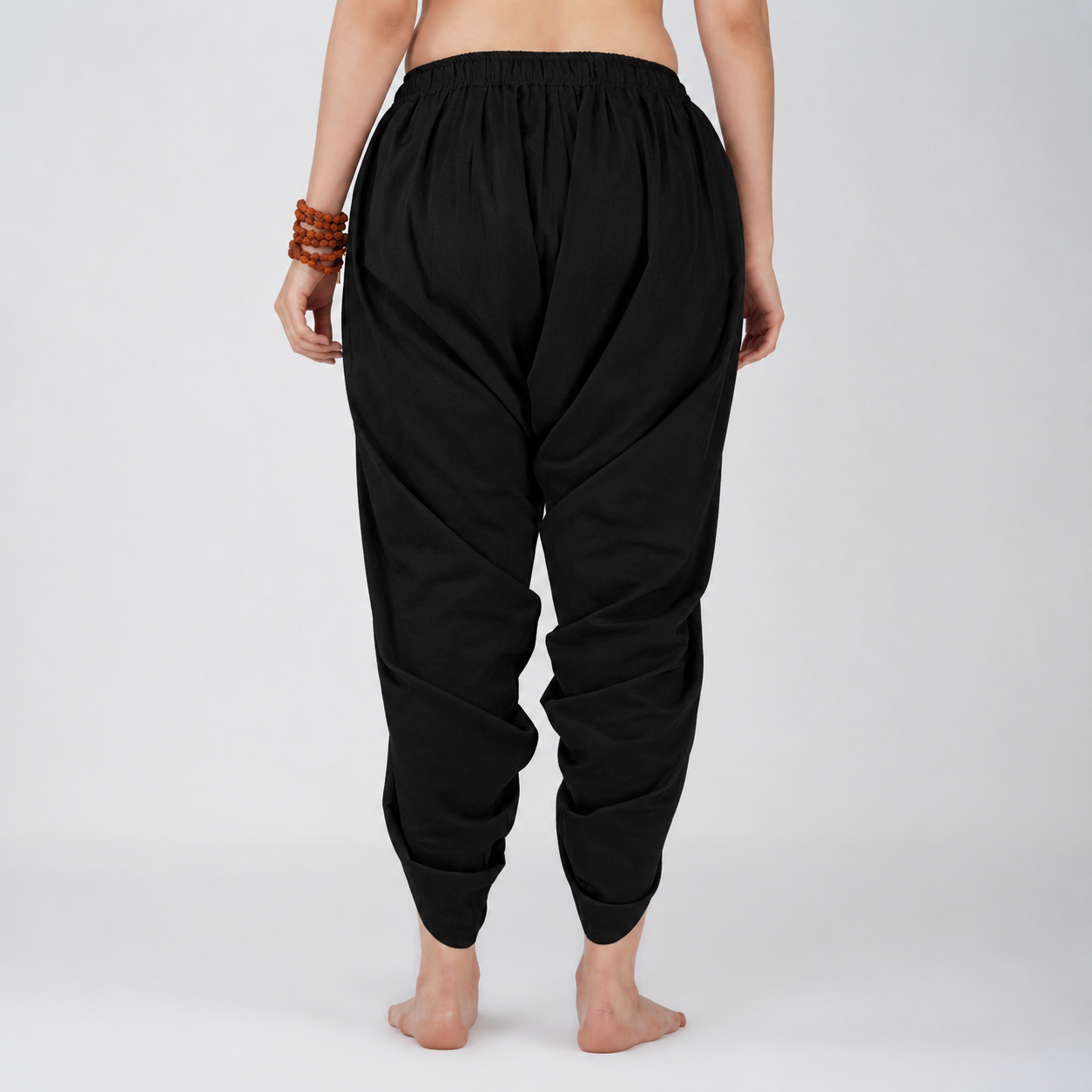 Women Cotton Yoga Pants Black -Akasha