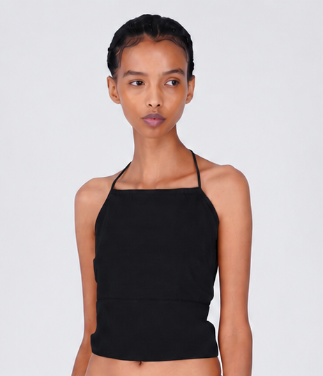 Women Cotton Yoga Top Black -Akasha