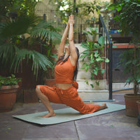 Surya Yoga Pants 100% Cotton Dhoti Pants Mid Waist Elasticised Back Tapered Fit with Buttons to Cinch at The Calf - Sienna
