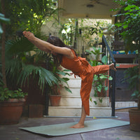 Surya Yoga Pants 100% Cotton Dhoti Pants Mid Waist Elasticised Back Tapered Fit with Buttons to Cinch at The Calf - Sienna