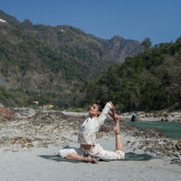 Women Cotton Hand Block Printed Yoga Top and Yoga Pants Set -Chandra